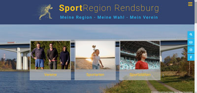 Auf der Startseite des neuen Sportportals für die Aktiv-Region Rendsburg kann man nach Sportvereinen, Sportarten und Sportstätten suchen.